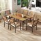 Rectangular Outdoor Dining Table for 6 People with Acacia Wood Tabletop and Umbrella Hole